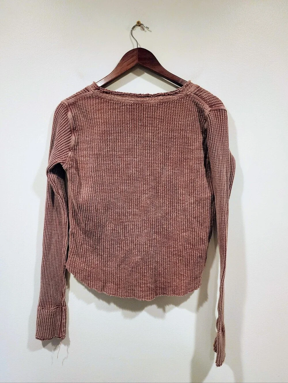 FP One Colt Cropped Waffle Knit Thermal In Venetian Red
